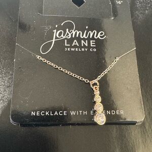 Jasmine Lane Gold Necklace with Crystal Accents 16”